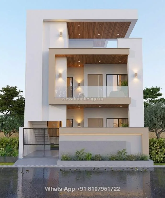 Double Floor 3d Elevation Design For House