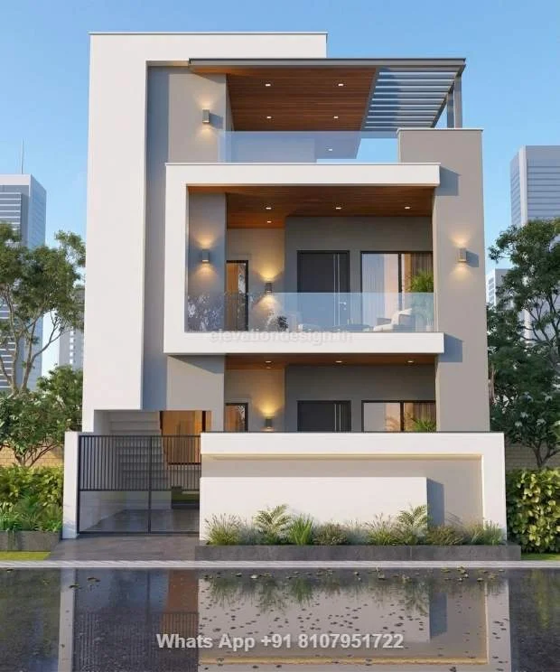 Double Floor Compound Wall Elevation