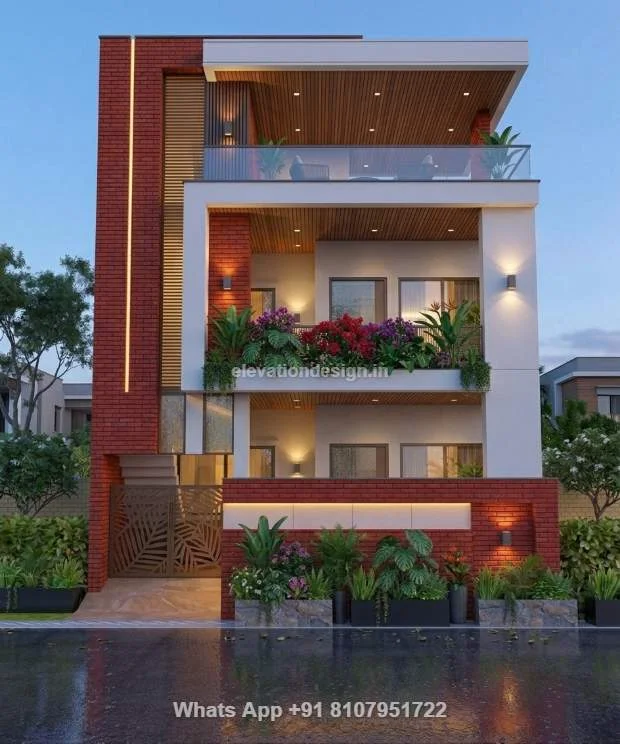 Double Floor Elevation Design For 2 Floor Building