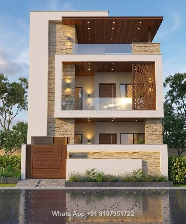 Double Floor Front Elevation For Small House