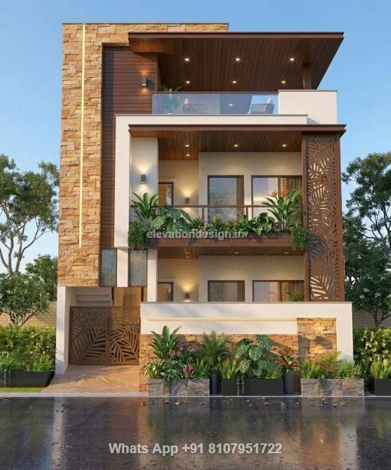 Double Floor Ghar Ka Front Design Normal