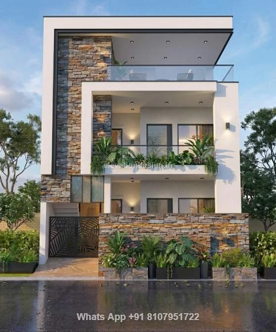 Double Floor Home Front Design