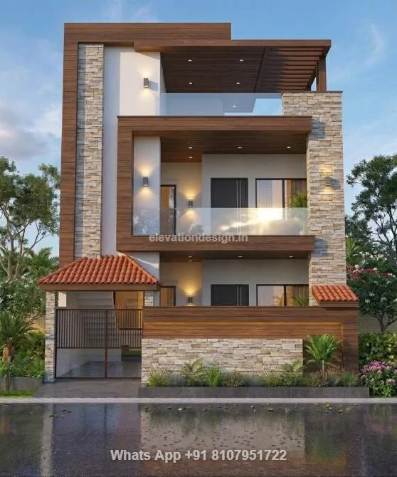 Double Floor Home Front Elevation Design
