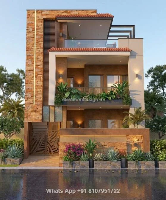Double Floor House Elevation Design For 2 Floors