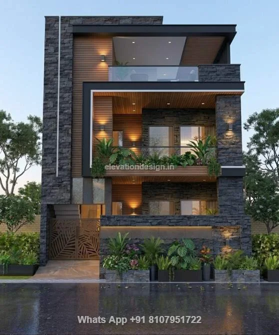 Double Floor House Front Elevation Design