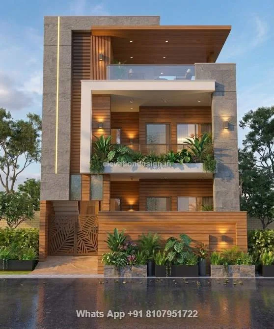 Double Floor House Front Elevation