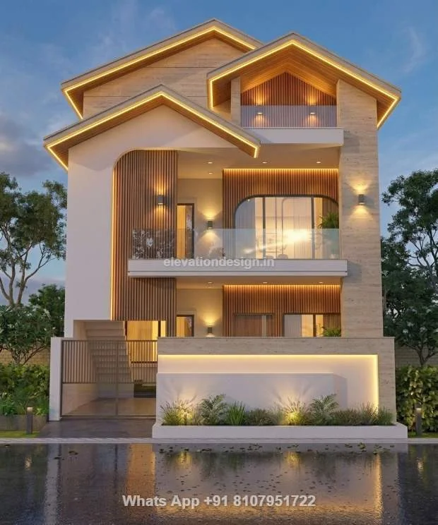 Double Floor Modern House Elevation Design