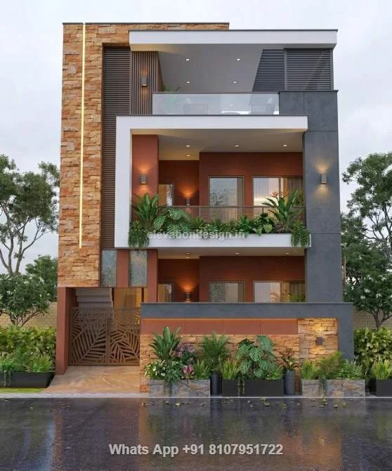Double Floor Normal House Front Elevation Designs