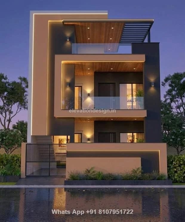 Double Floor Village Single Floor Home Front Design