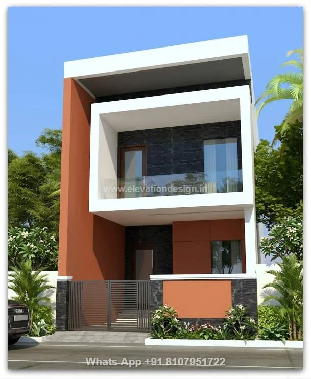 East Facing House Elevation 3d