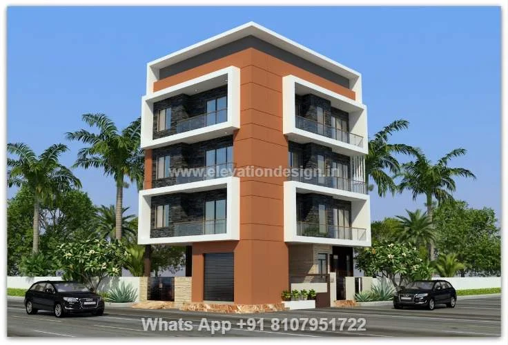 Elevation Designs For G+3 Floors Building