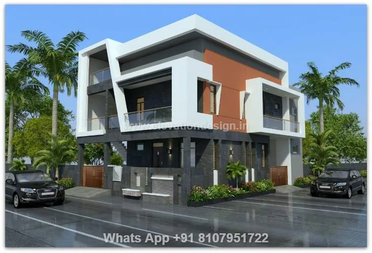 Front Elevation For Duplex