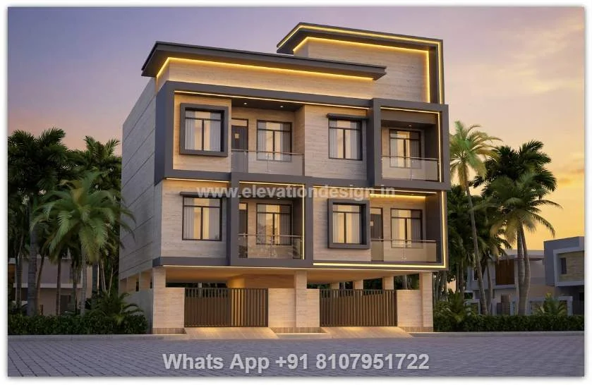 G+2 Front Elevation Design