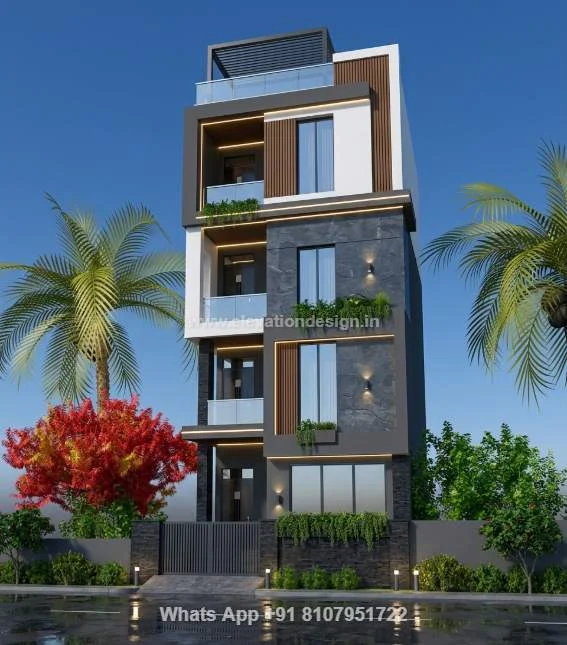 G+3 Elevation Design Modern