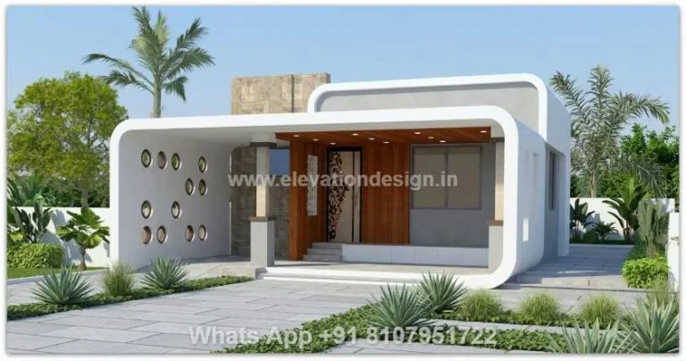 House Design Front Side Single Floor
