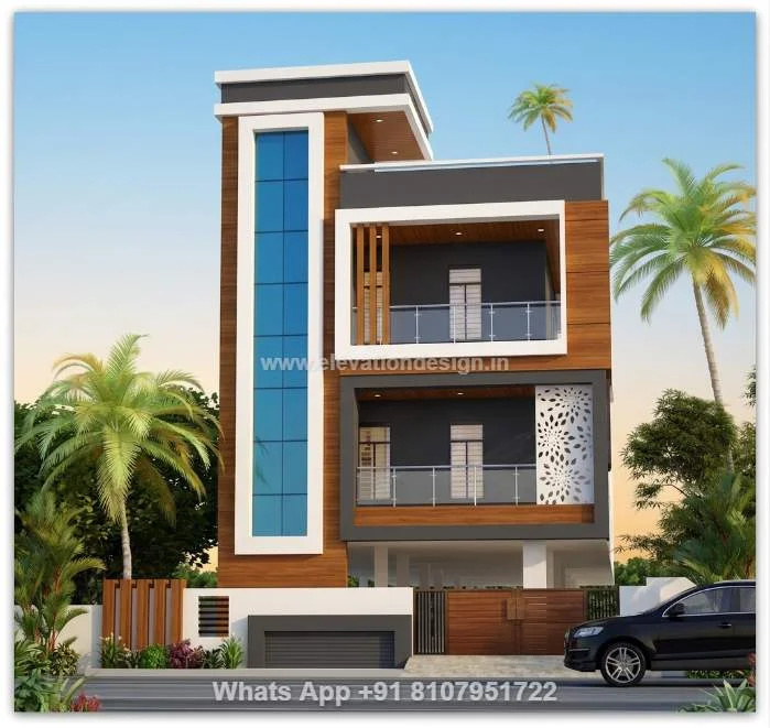 House Front Wall Design 3 Floor