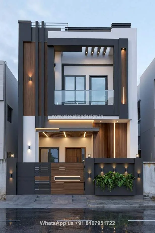Indian House Elevation 2 Floor