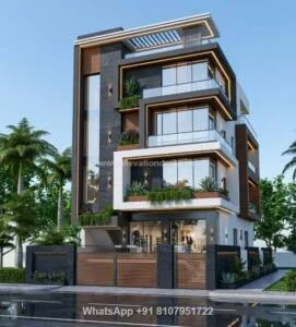 Modern 4 Floor Premium Elevation Design