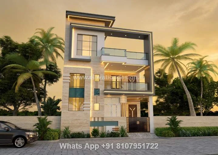 North Facing House Front Elevation Double Floor