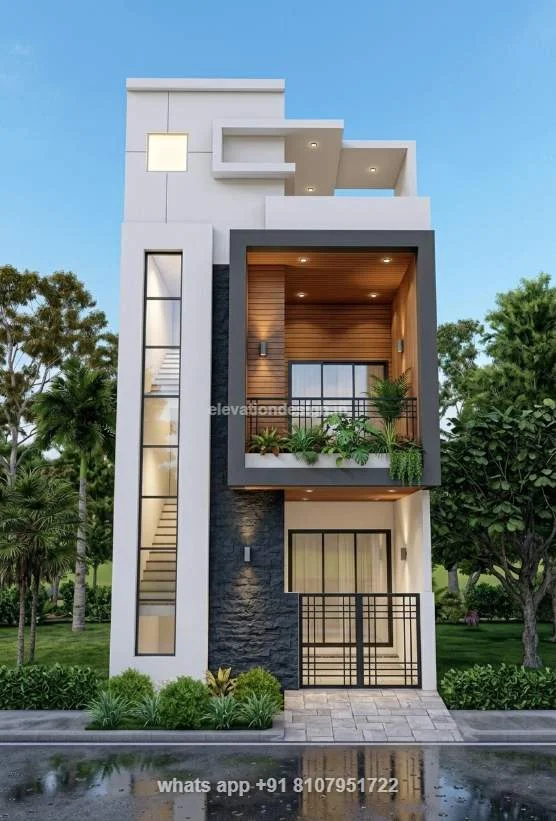Simple 15×40 Double Storey Elevation