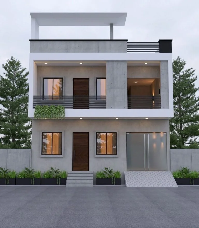 Simple Front Elevation For 24 Ft