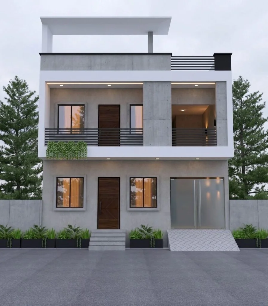 Simple Front Elevation For 24 Ft