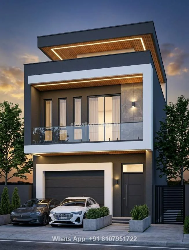 Simple House Front Design With Shop