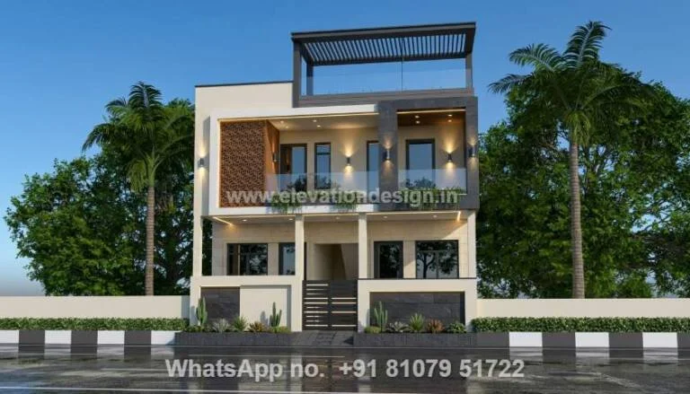 24 Feet Front Elevation 2 Floor Indian Style