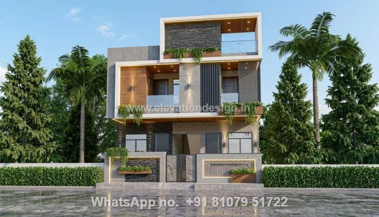 25 Feet Front Elevation Double Floor