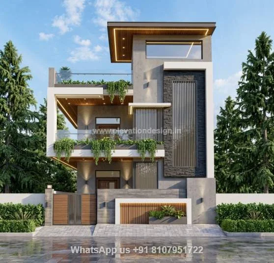 27 Ft Front Modern Look House Design