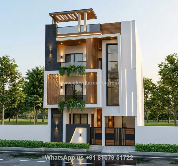 3 Floor Home Front Design