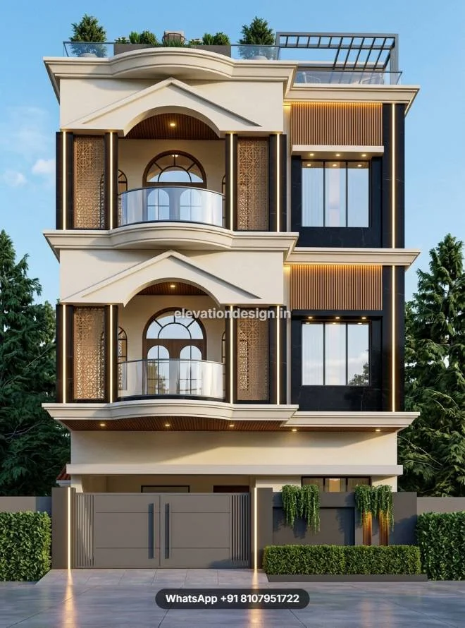 3 Story Elevation For Treditional Touch