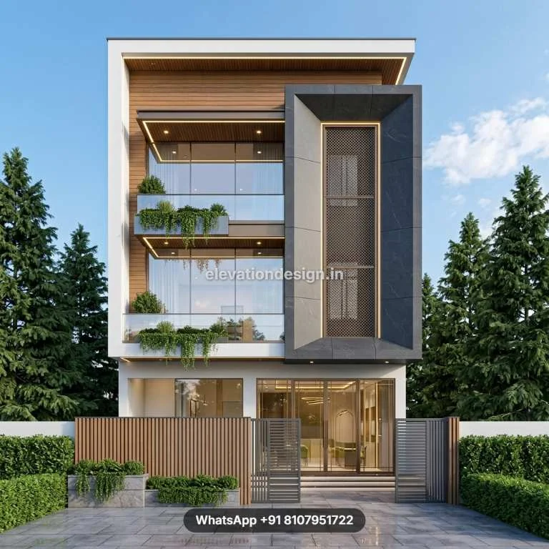 3D Elevation For Commercial Building