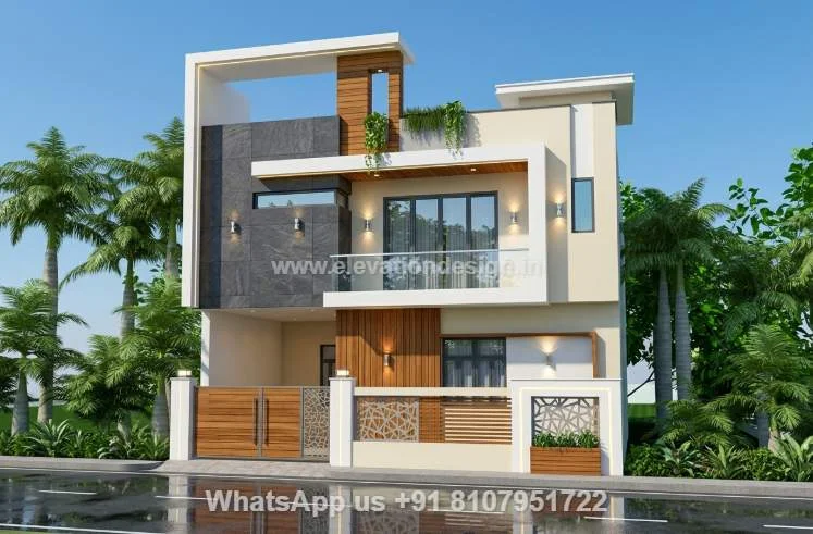 3d Front Elevation For G+1 House