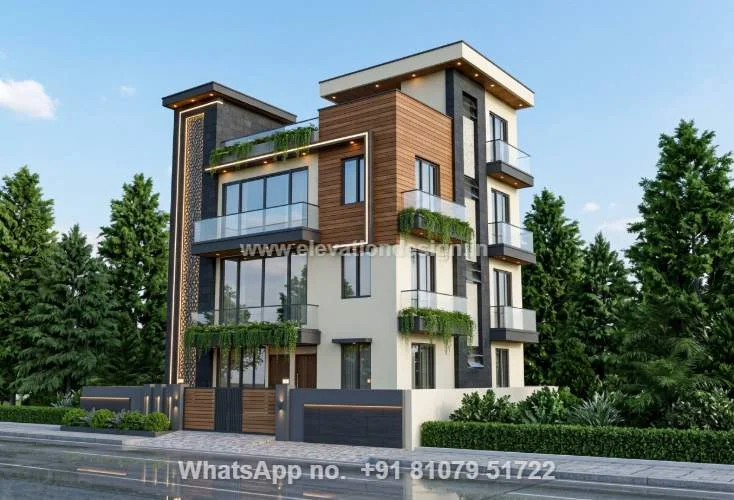 40 Feet Front Home Elevation G+2
