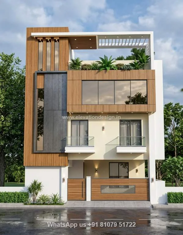 Beautiful House Front Elevation 3 Floor