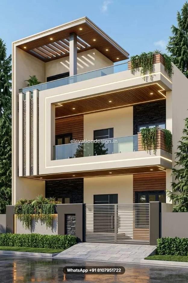 Duplex House Elevation Cnc Design