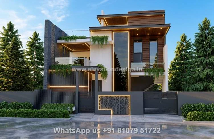 Duplex Modern Home Elevation Design