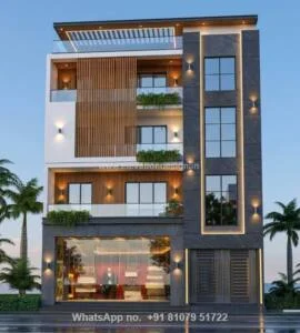 Front House With Shop Design Simple