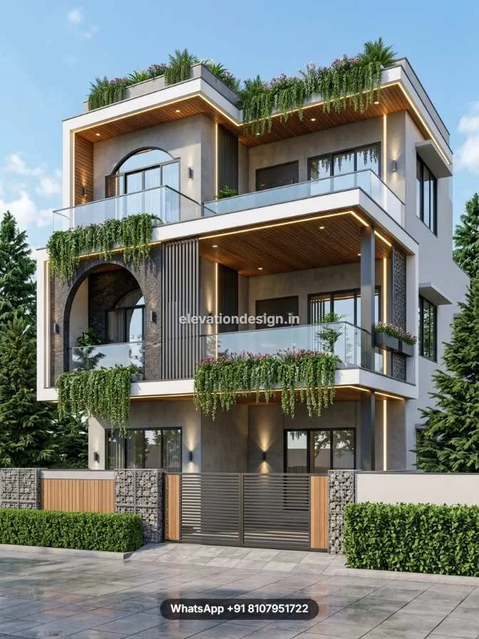 G+2 Beautifull Grey Color Theme House