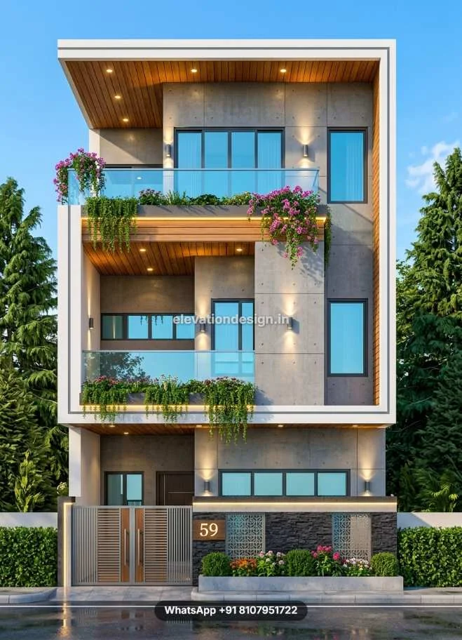 G+2 Front Elevation Design Normal