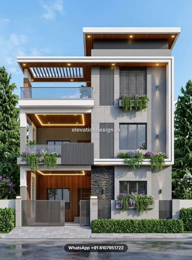 Home Elevation For 2 Floor Building Best