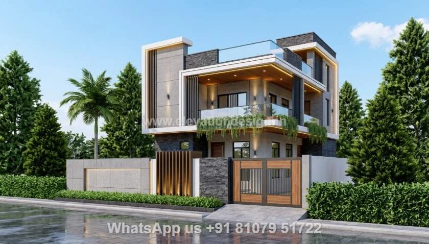Home Elevation Modern Design Double Floor