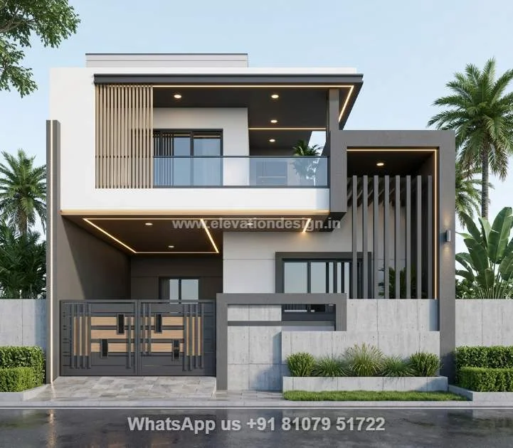 Indian Home Elevation Modern Duplex House