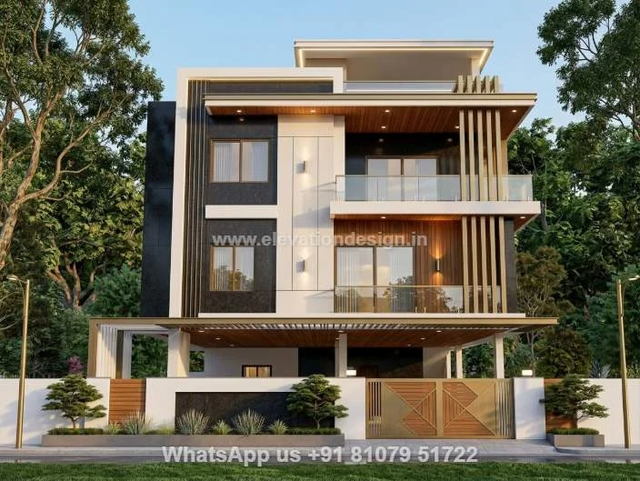 Modern 3 Floor Home Elevation