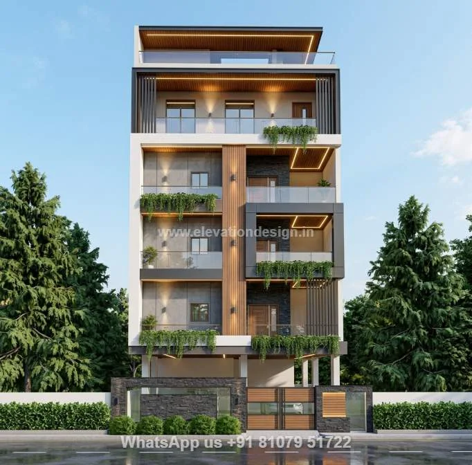 Modern Apatement Elevation 3D Design