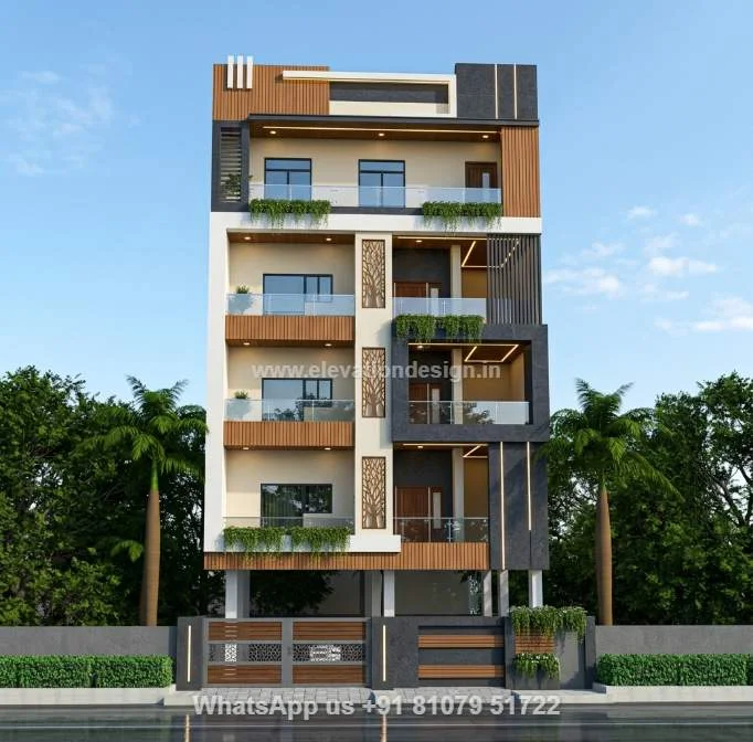 Modern Small Apartment Elevation Design India