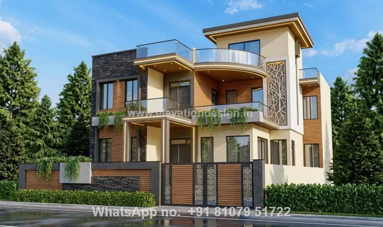 North Facing House Front Elevation Bungalow Style