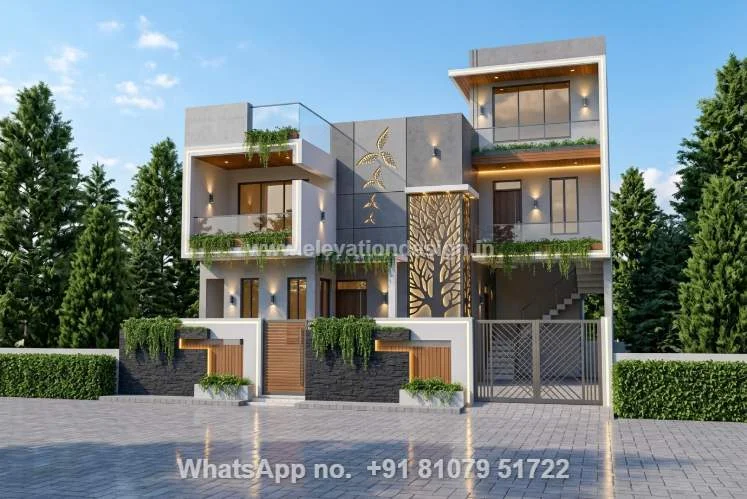 North Facing Home Elevation Duplex