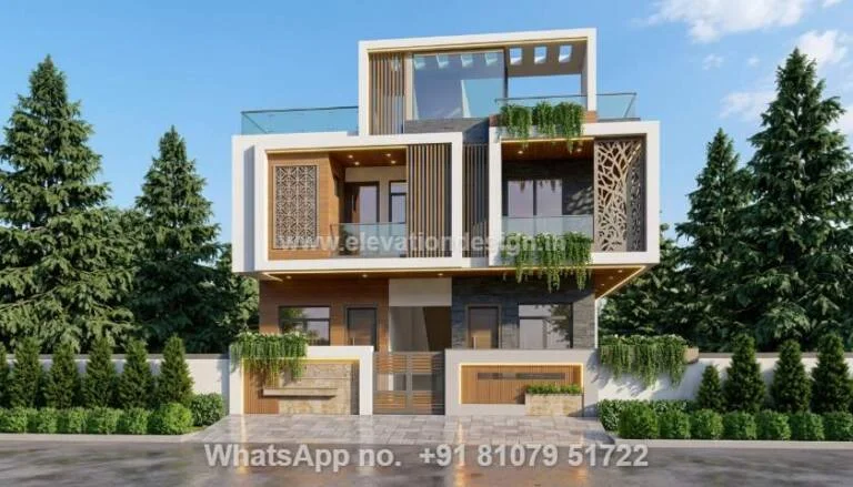 Simple 25 Feet Front Home Elevation
